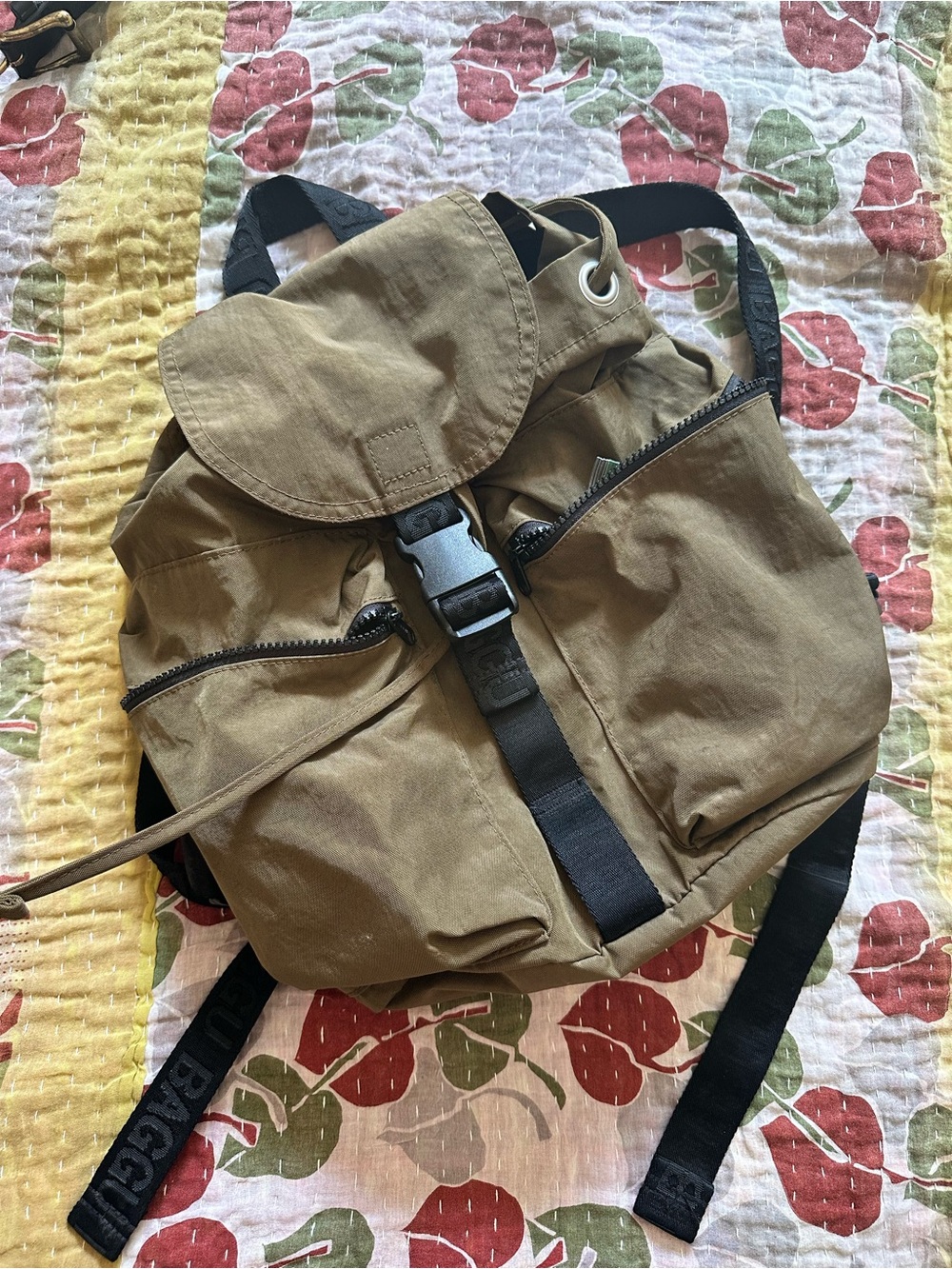 Baggu Sport Buckle Backpack in Olive Green